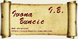 Ivona Bunčić vizit kartica
